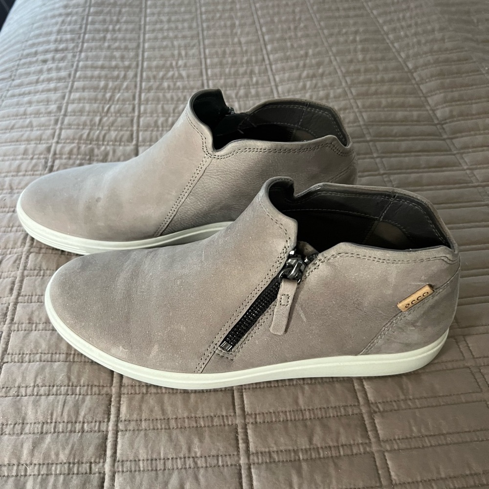 Gray booties from Ecco